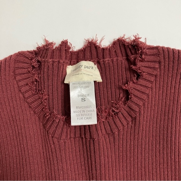 EMORY PARK ultra thick ribbed top with velvet lace up sides - Picture 4 of 6